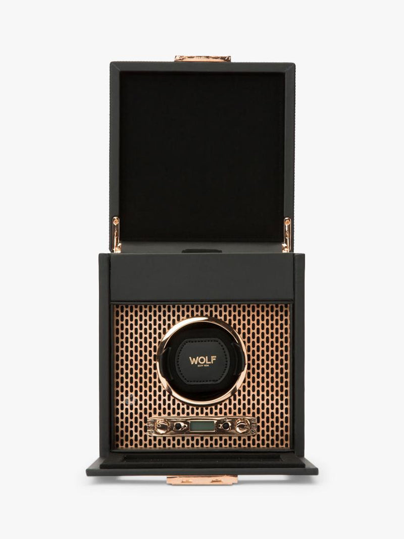 WOLF Axis vegan leather watch winder copper 1 module, UK version