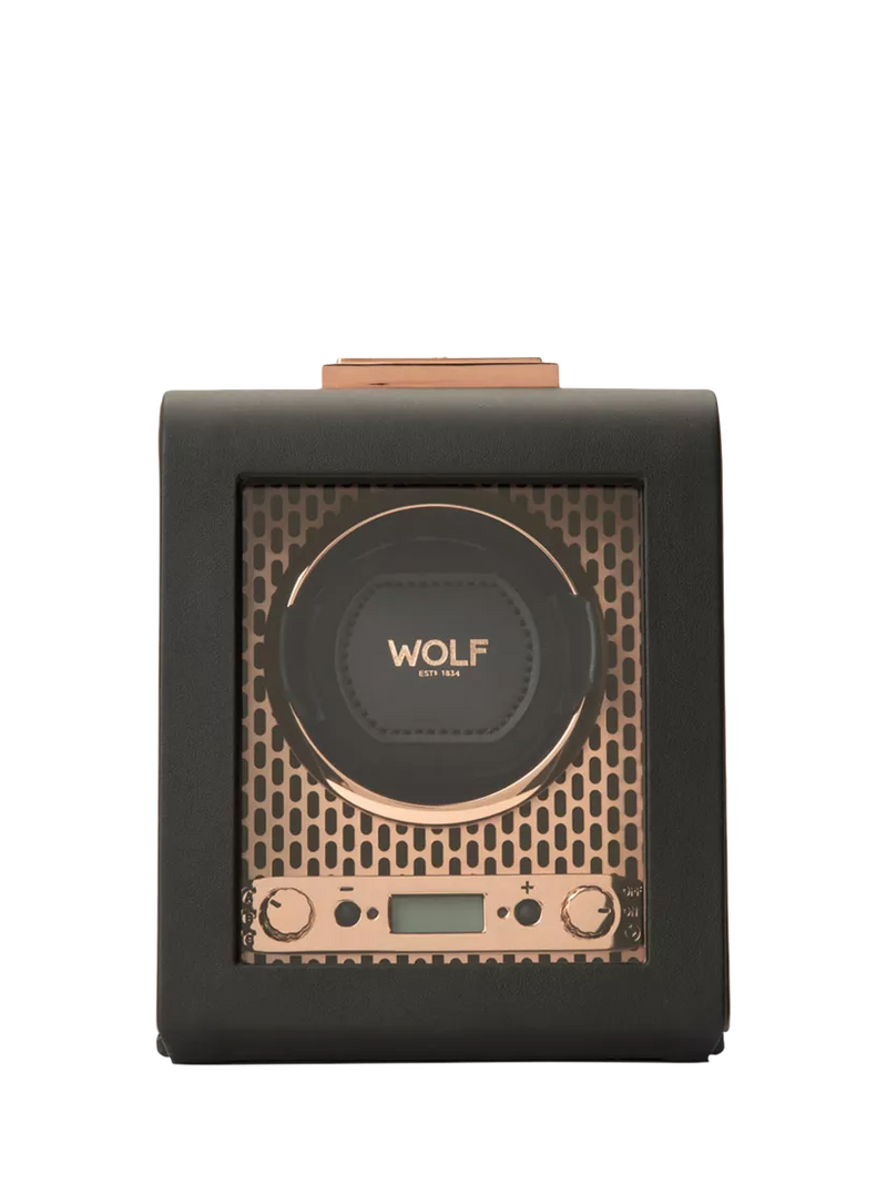 WOLF Axis vegan leather 1 module watch winder - British product
