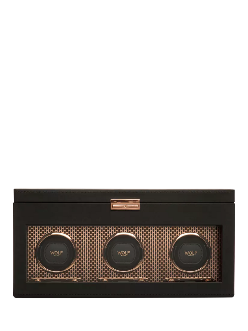 WOLF Axis vegan leather 3 module watch winder, imported from the UK
