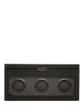 WOLF Axis Vegan Leather 3 Module Watch Winder With Storage