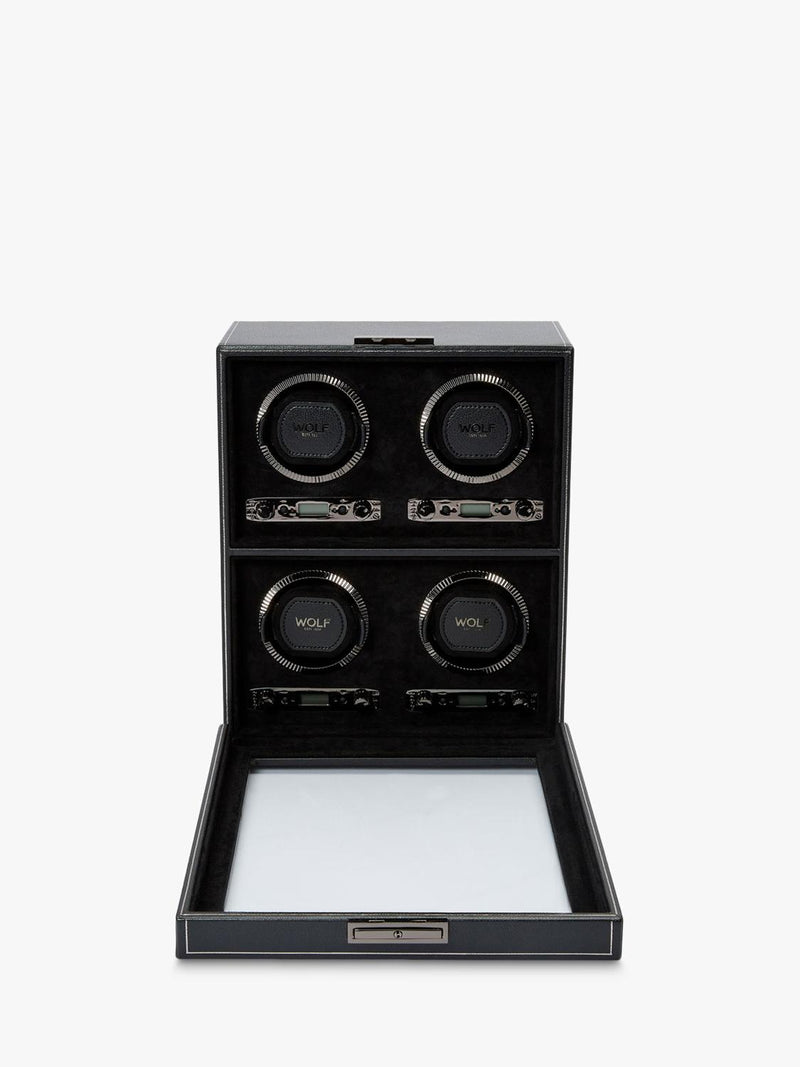 WOLF British Racing vegan leather 4 module watch winder, UK version