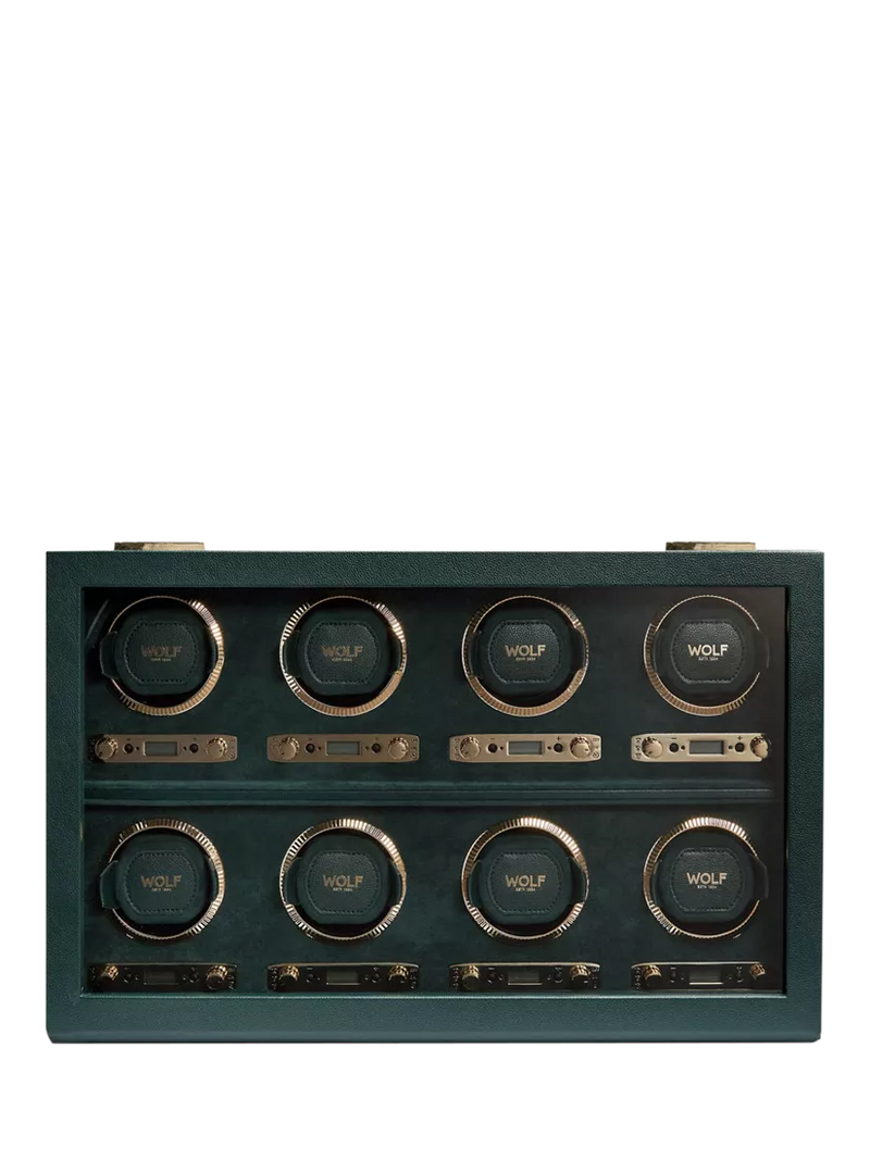 Wolf British Racing Vegan Leather 8 Module Watch Winder