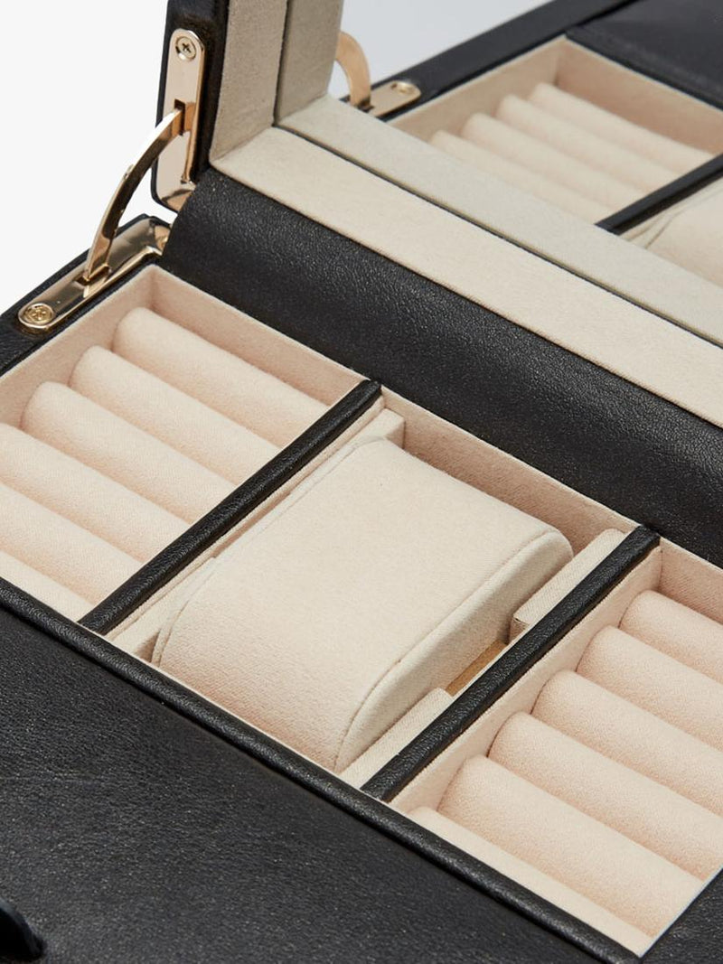 WOLF Palermo leather watch winder and jewellery box, imported from the UK