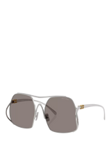 John Lewis Miu Miu MUA55S Women's Square Sunglasses Silver/Grey- Buy online at McGrocer