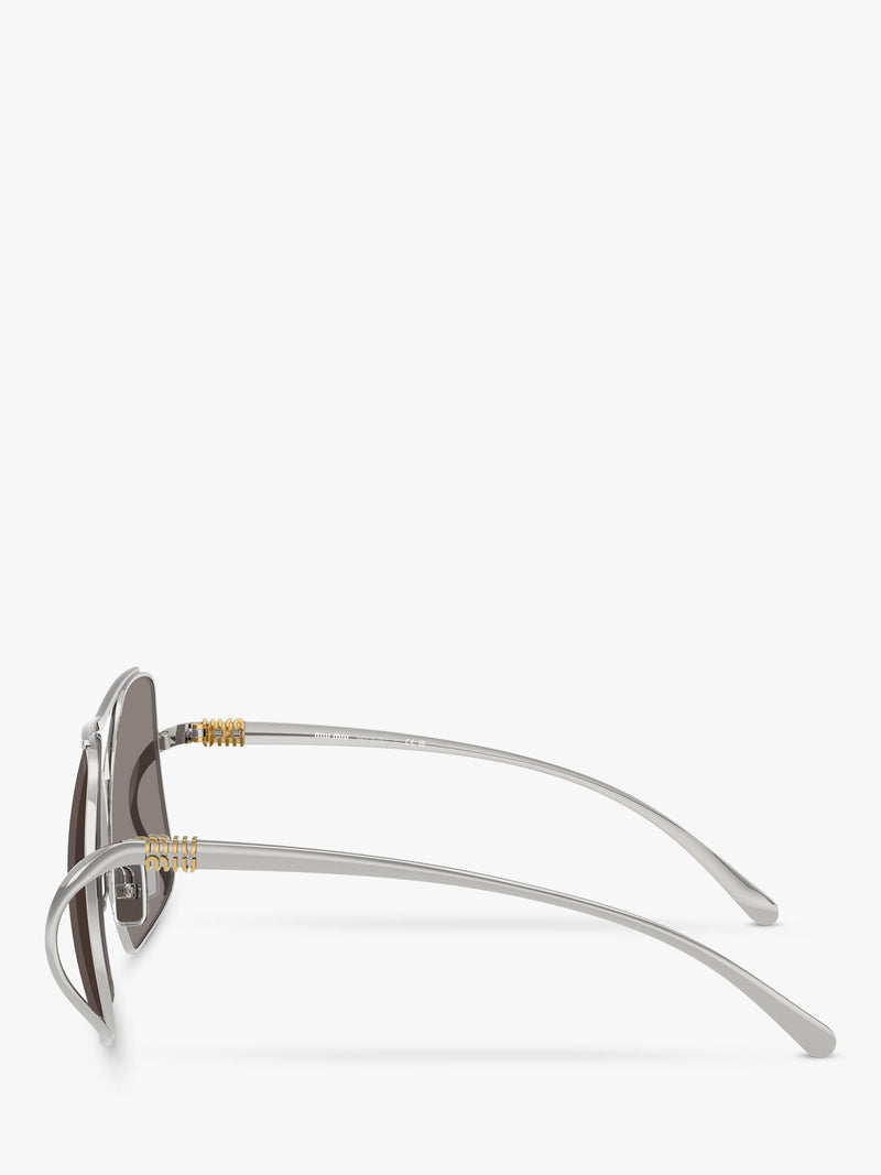 Miu Miu square sunglasses silver grey polyamide lenses (British brand)
