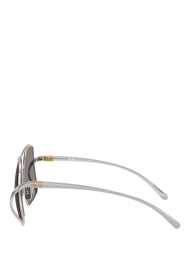 Miu Miu square sunglasses silver grey polyamide lenses (British brand)