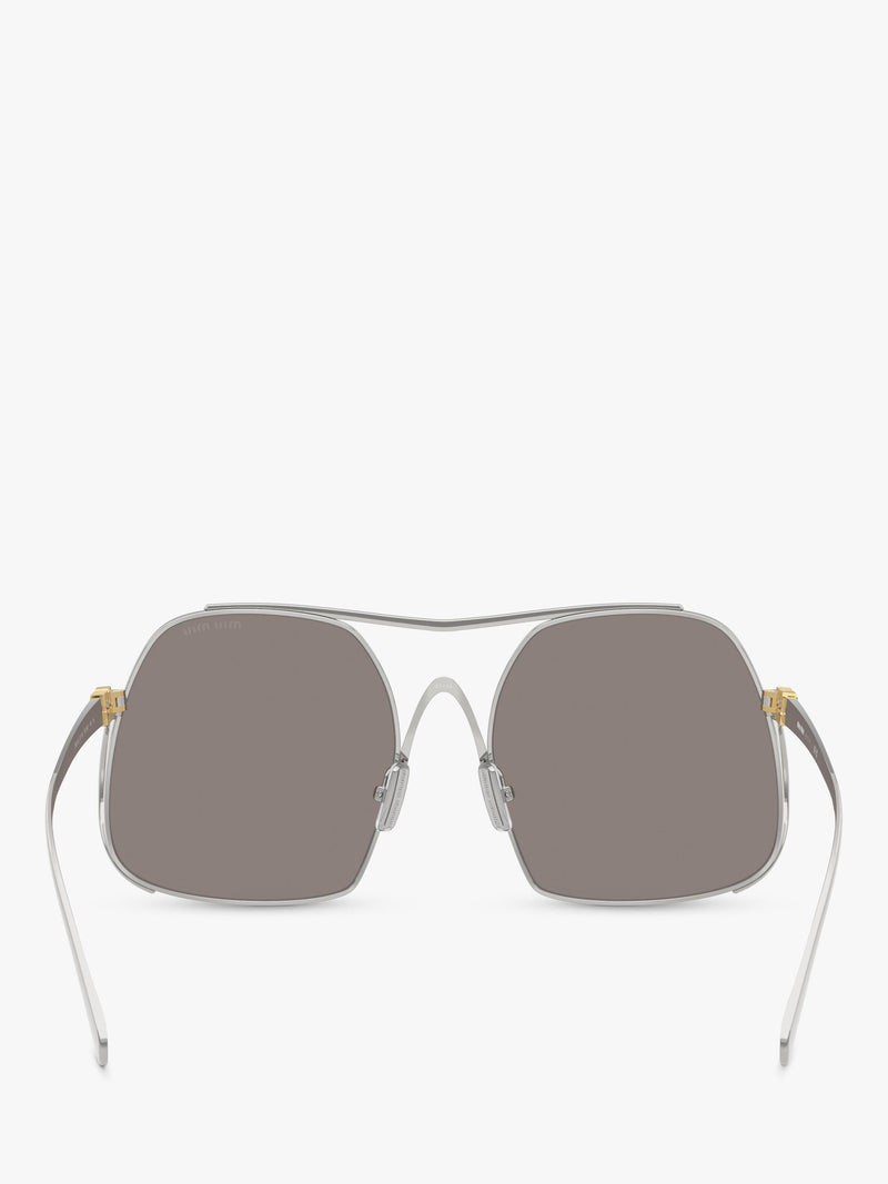Miu Miu square sunglasses silver grey polyamide lenses (British brand)