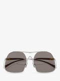 Miu Miu square sunglasses silver grey polyamide lenses (British brand)