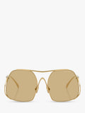 Miu Miu women's square sunglasses gold yellow, UK version