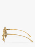 Miu Miu women's square sunglasses gold yellow, UK version