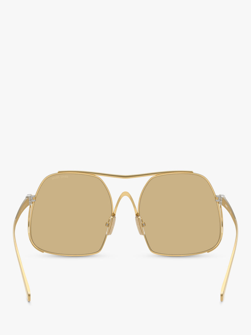 Miu Miu women's square sunglasses gold yellow, UK version