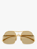 Miu Miu women's square sunglasses gold yellow, UK version