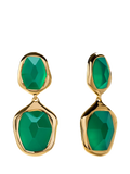 Monica Vinader Odyssey double drop earrings green onyx gold (British brand)