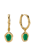 Monica Vinader Odyssey Huggie Earrings with Aquamarine and Green Onyx in 18k Gold Vermeil