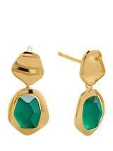 John Lewis Monica Vinader Odyssey Small Drop Earrings Green Onyx Gold- Buy online at McGrocer