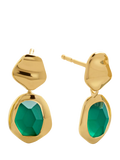 Monica Vinader small drop earrings green onyx gold - British product