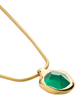 John Lewis Monica Vinader Odyssey Gemstone Snake Chain Necklace, Green Onyx Gold, 41-46cm- Buy online at McGrocer