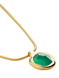 Monica Vinader green onyx snake chain necklace gold vermeil, UK version