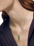 Monica Vinader green onyx snake chain necklace gold vermeil, UK version