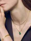 Monica Vinader green onyx snake chain necklace gold vermeil, UK version