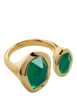 John Lewis Monica Vinader Odyssey Open Ring Green Onyx Gold- Buy online at McGrocer