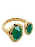 Monica Vinader Odyssey Open Ring Green Onyx Gold