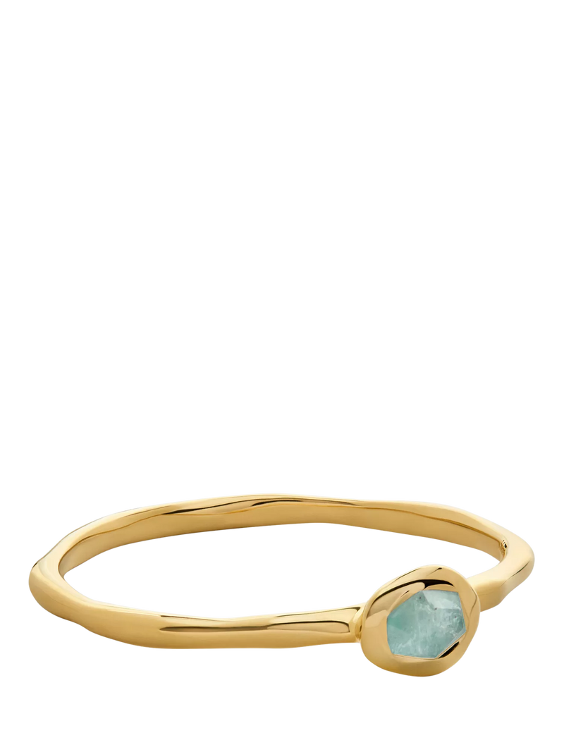 Monica Vinader Odyssey Gemstone Stacking Ring, Aquamarine/Gold