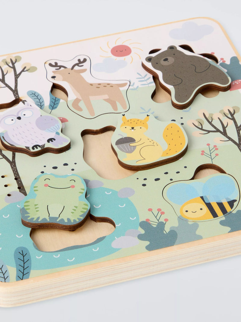 John Lewis wooden woodland animal sounds puzzle, imported from the UK