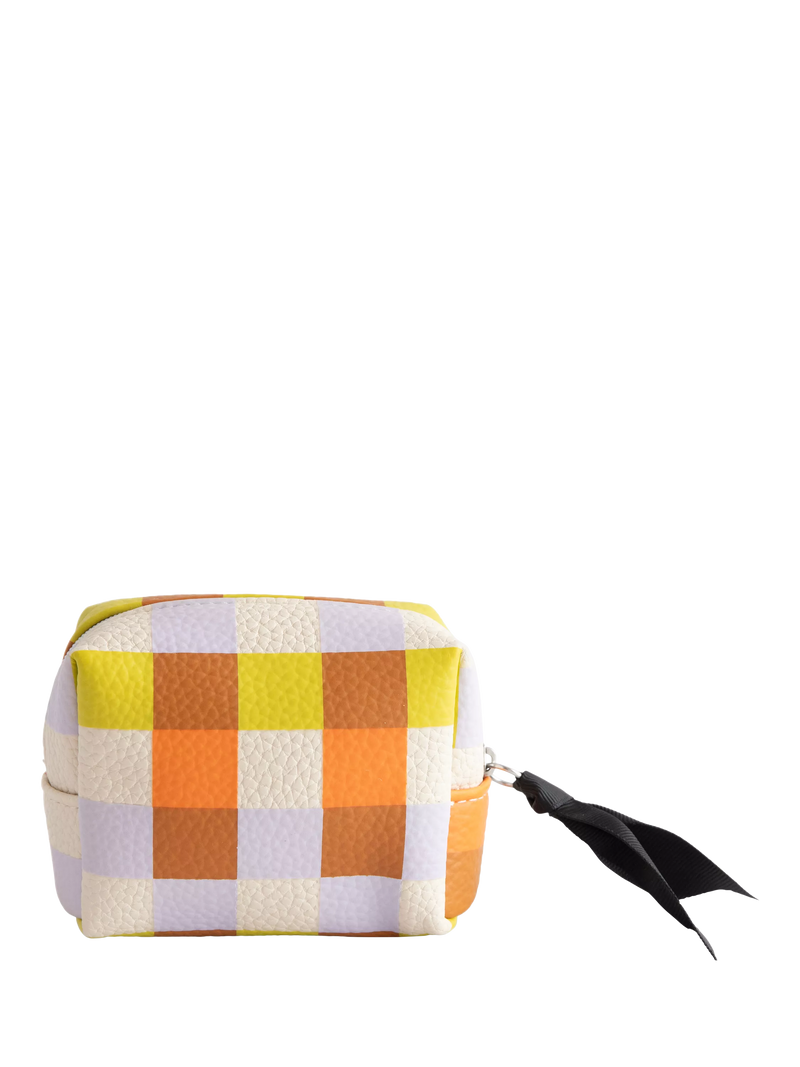 Caroline Gardner Check Cube wash bag multi - British product