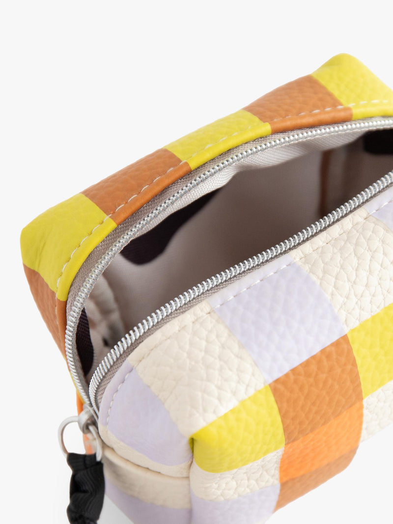 Caroline Gardner Check Cube wash bag multi - British product