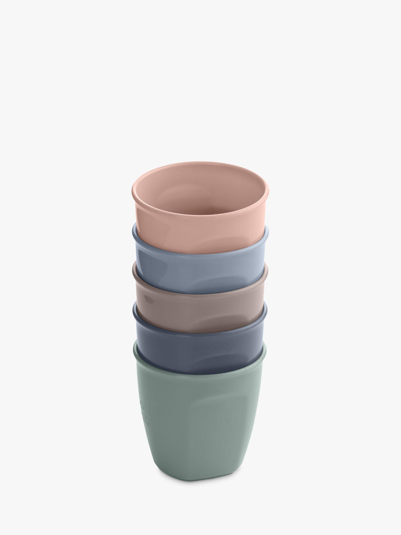 Pack of 5 Durable and Biodegradable Stackable Cups for All Ages