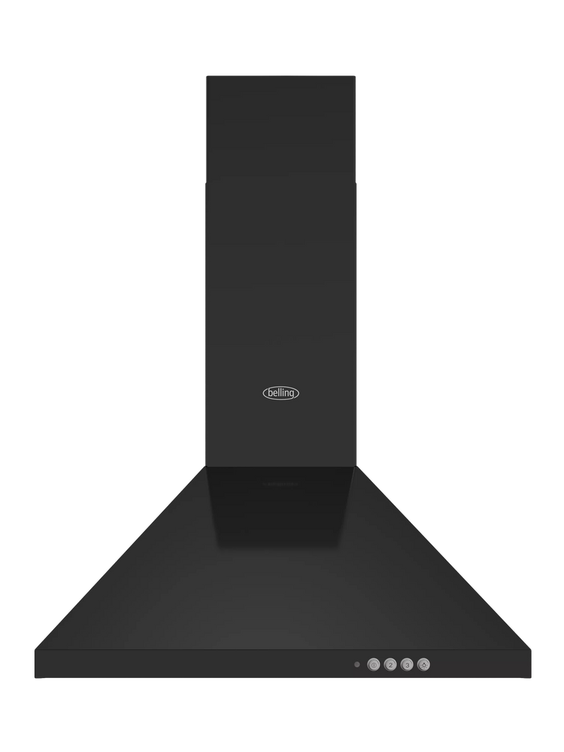 Belling black chimney cooker hood 660mm height - British product