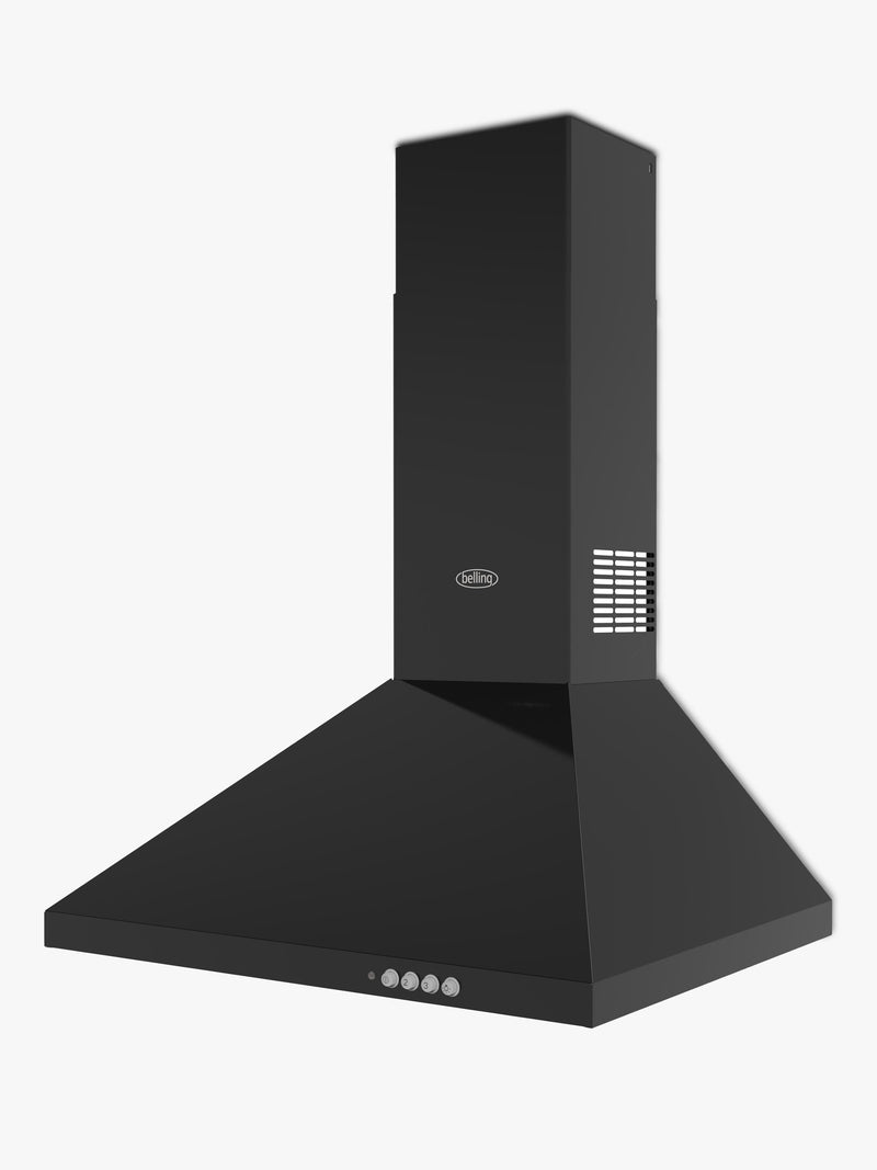 Belling black chimney cooker hood 660mm height - British product