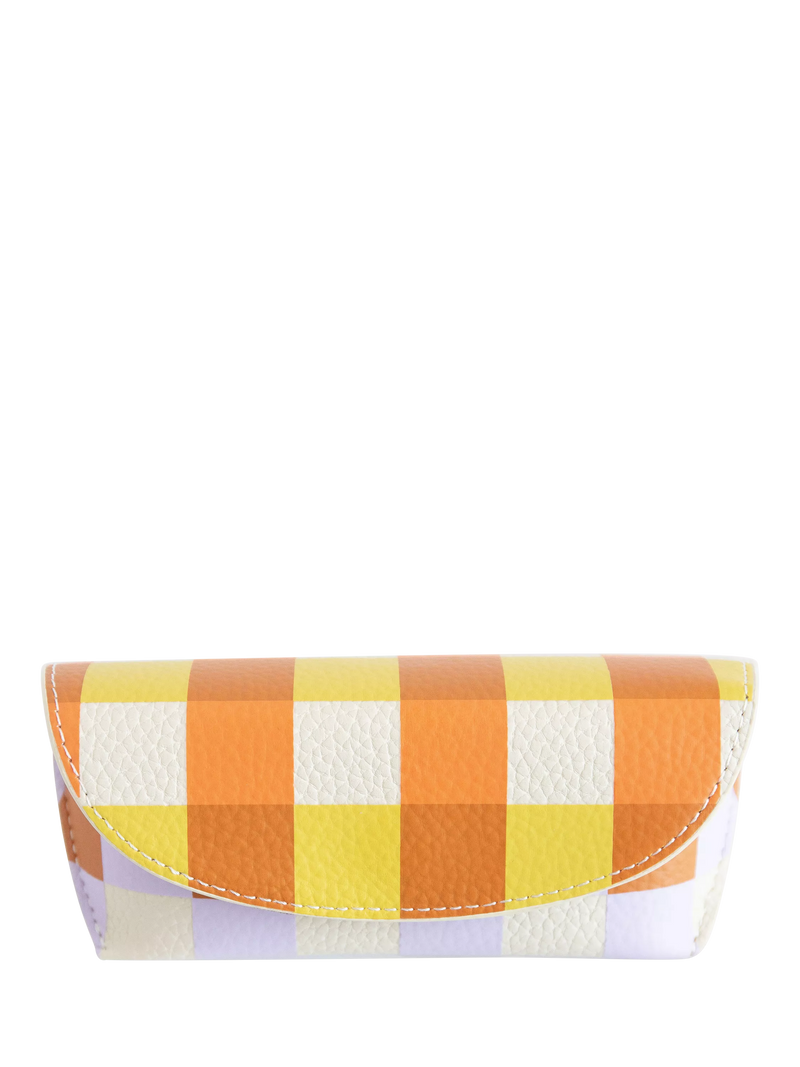 Caroline Gardner multi check glasses case - British product