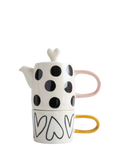 Caroline Gardner spot heart teapot cup set, UK version