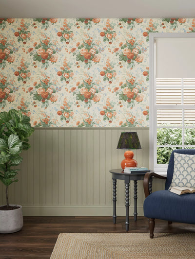 John Lewis John Lewis x Sanderson Stapleton Park Wallpaper Parchment/Champagne 10.05m x 52cm- Buy online at McGrocer