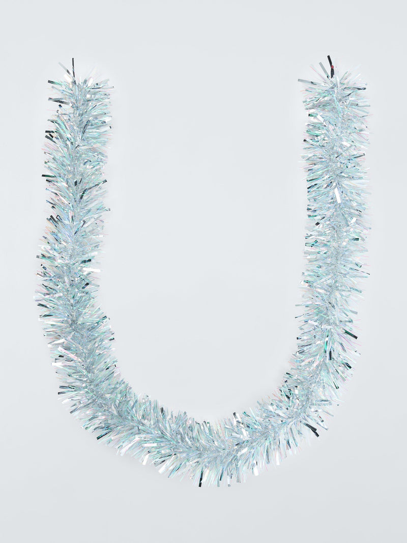 Chunky Silver Iridescent Christmas Tinsel Decoration
