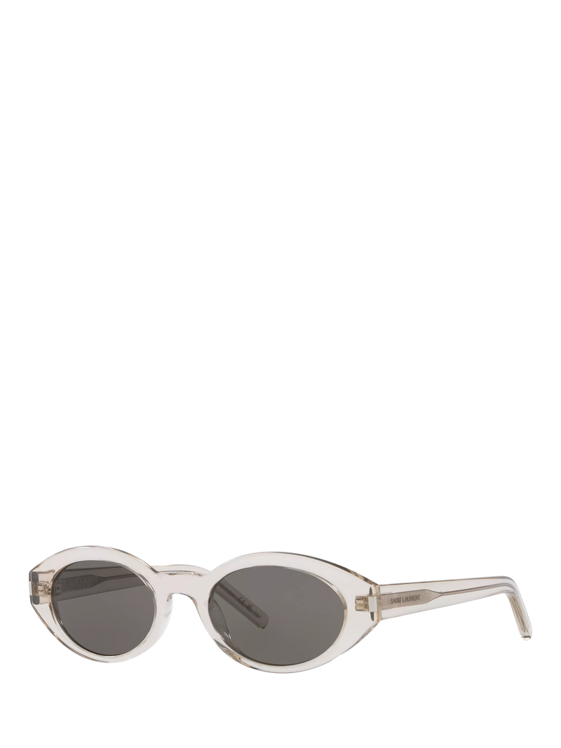 Yves Saint Laurent oval sunglasses clear grey frame - British product