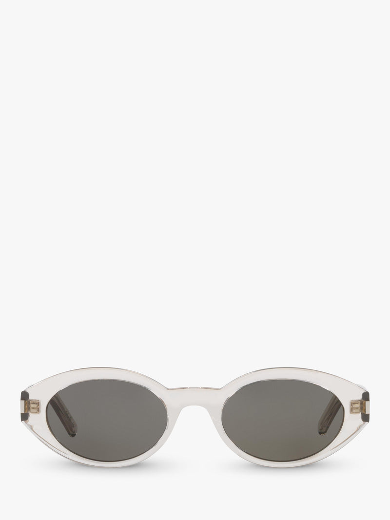 Yves Saint Laurent oval sunglasses clear grey frame - British product