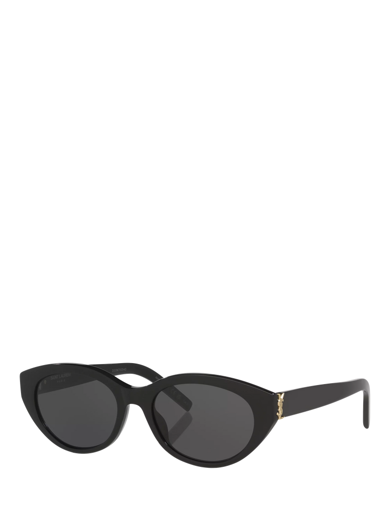 Yves Saint Laurent black oval sunglasses with hard case, imported from the UK