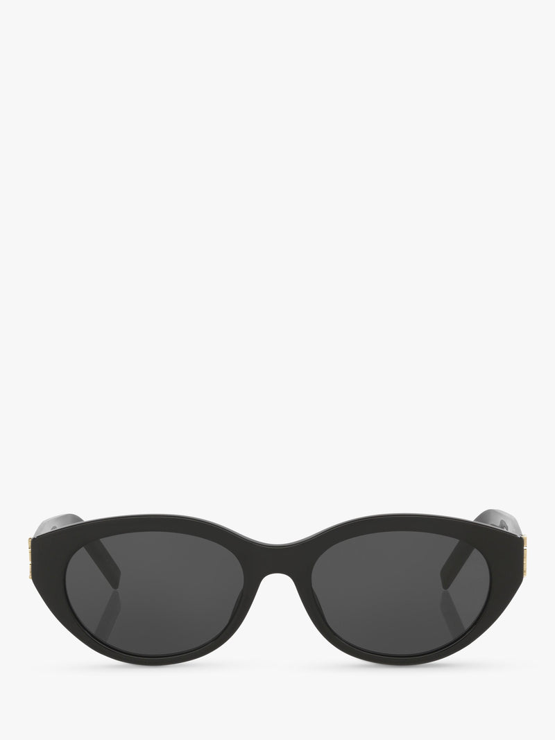 Yves Saint Laurent black oval sunglasses with hard case, imported from the UK