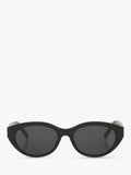 Yves Saint Laurent black oval sunglasses with hard case, imported from the UK