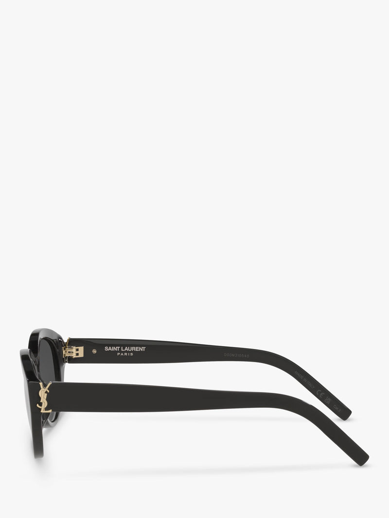 Yves Saint Laurent black oval sunglasses with hard case, imported from the UK