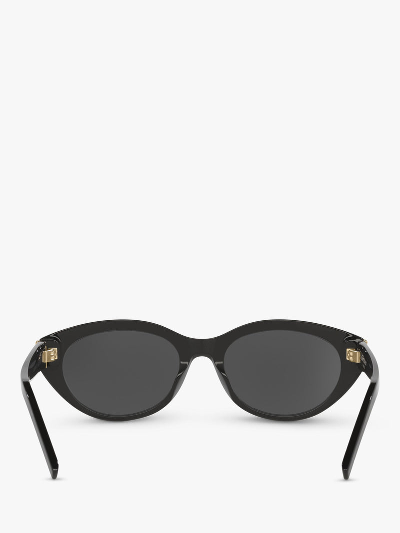 Yves Saint Laurent black oval sunglasses with hard case, imported from the UK
