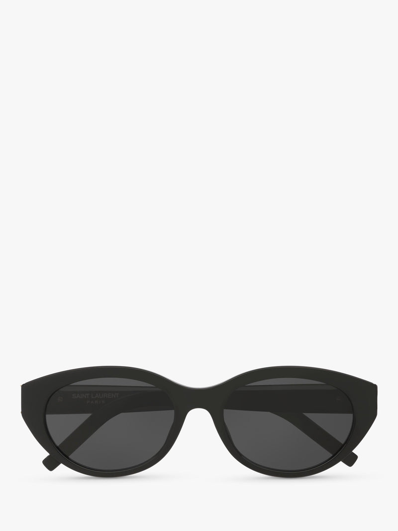Yves Saint Laurent black oval sunglasses with hard case, imported from the UK
