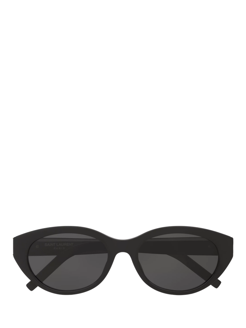 Yves Saint Laurent black oval sunglasses with hard case, imported from the UK