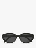 Yves Saint Laurent black oval sunglasses with hard case, imported from the UK