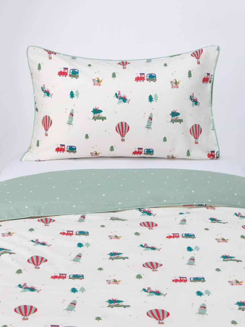 John Lewis Christmas reversible duvet cover set single, imported from the UK