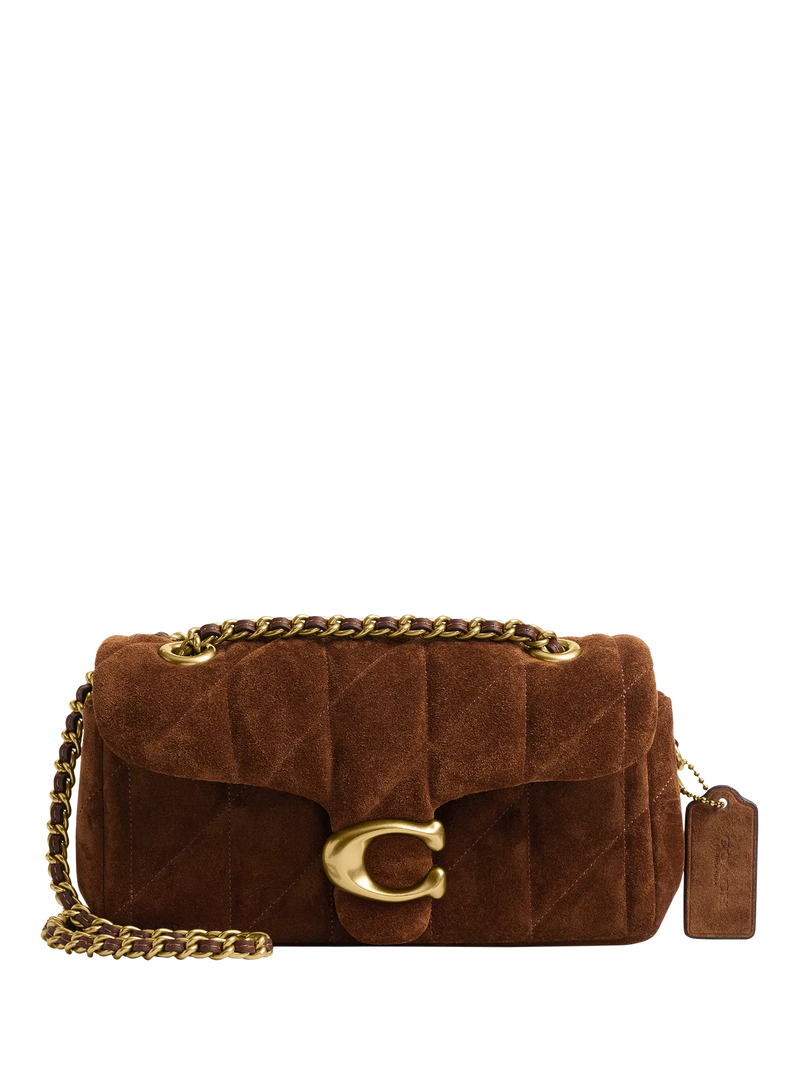 Coach Tabby 20 quilted suede shoulder bag brown, imported from the UK