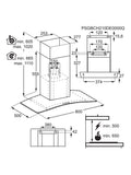 AEG chimney cooker hood DTX3840B, imported from the UK